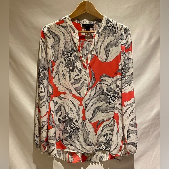 Alfani Tops - Alfani Floral Coral / Black / White Top, size 8